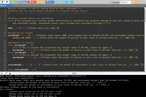 Python Program Calculate Your Course Grade 的图像结果