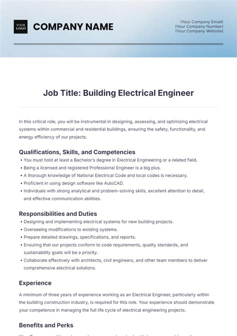 Electrical Designer Job Description