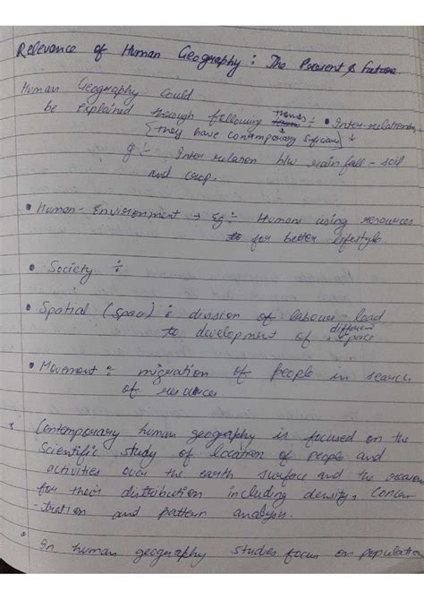 Relevance of Human Geography: Key Themes and Future Directions - Studocu