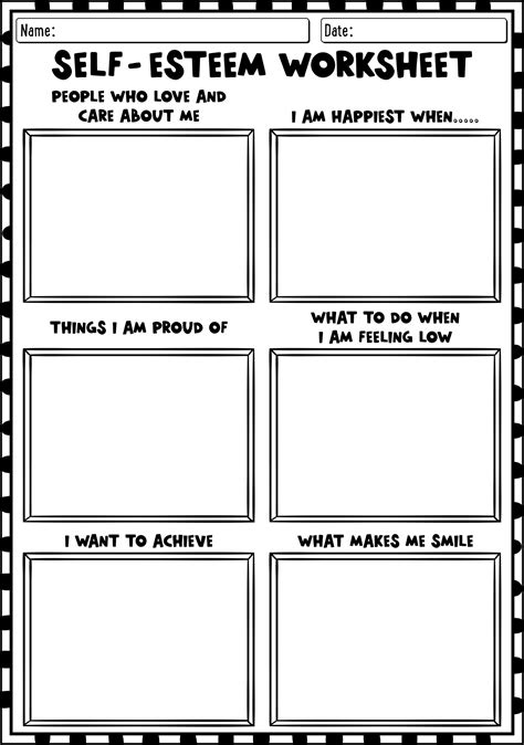 Printable Self Esteem Worksheets For Individual Counseling