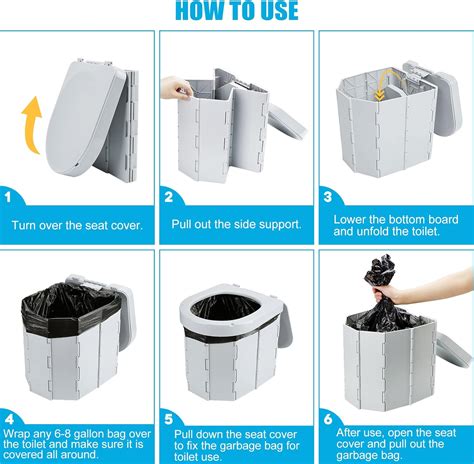 Buy PAHTTO Portable Camping Toilet with Lid and Toilet Paper Holder ...