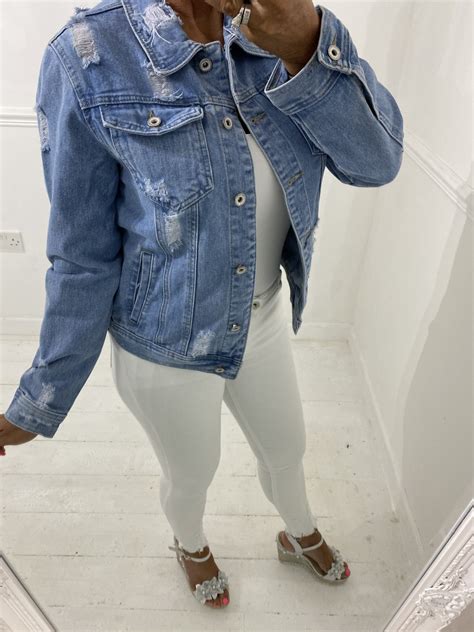 DISTRESSED DENIM JACKET | Sparkles Boutique