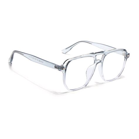 Voyage Light Blue & Clear Wayfarer Eyeglasses for Men & Women (28365MG ...