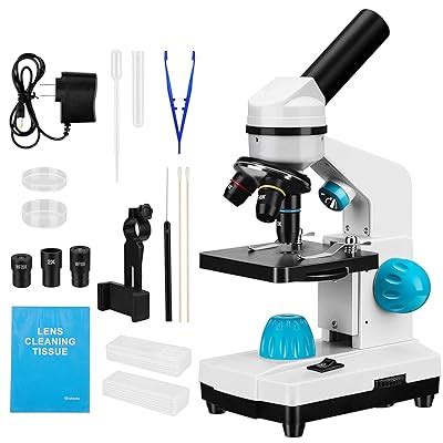 Buy 100x-2000x Microscope for Kids and Students, Lab Compound Monocular ...