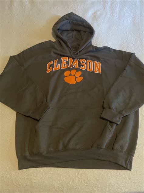 Mens Clemson Tigers Hoodie Sweatshirt Gray Orange Paw Size XL | eBay