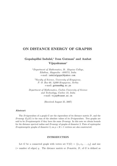 Energy Distance Graph 的图像结果