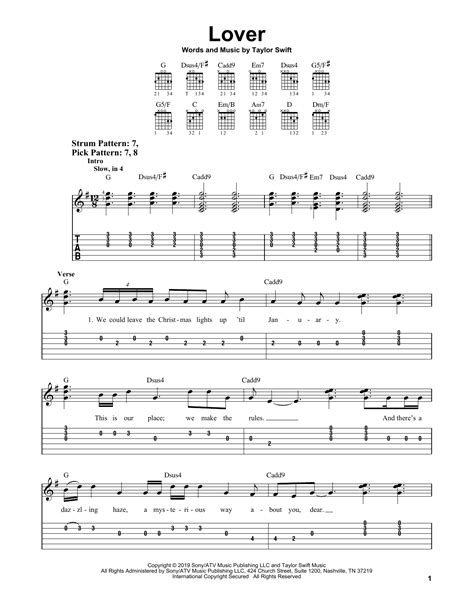 Lover by Taylor Swift - Easy Guitar Tab - Guitar Instructor
