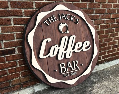 Custom Coffee Bar Sign - Rustic Wooden Home Decor