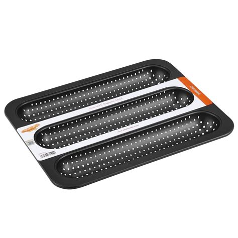 CHEFMADE Perforated Baguette Pan, Non-Stick 3-Slot French Bread Pan ...