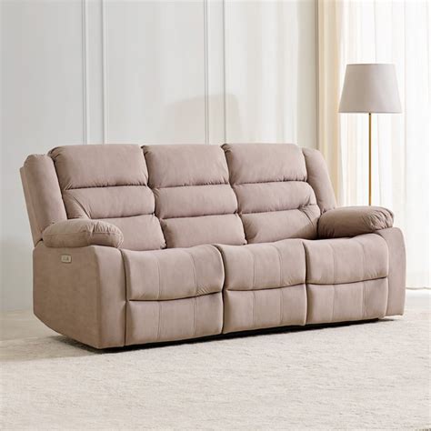 Buy Cairo NXT Fabric 3-Seater Electric Recliner - Beige from Home ...