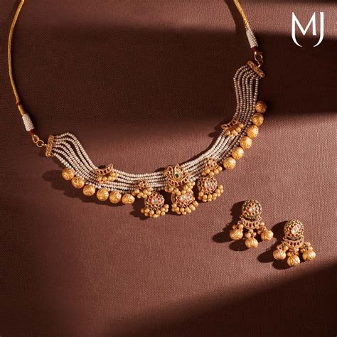 Gold & Diamond Marwadi Necklace - Manubhai Jewellers