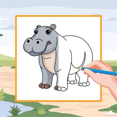 How to Draw a Hippopotamus: A Step-by-Step | How to Mimi Panda