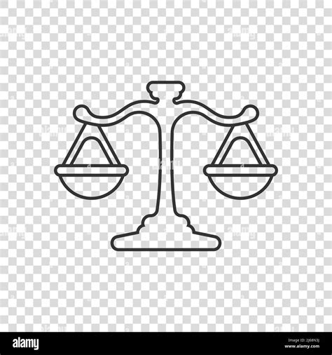 Scales icon in flat style. Libra vector illustration on isolated background. Mass comparison ...