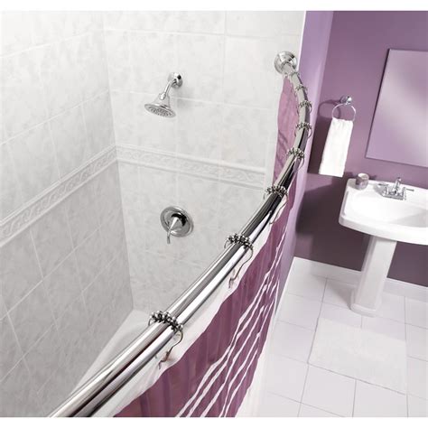 Moen 59-in to 60-in Chrome Fixed Single Curve Shower Curtain Rod ...