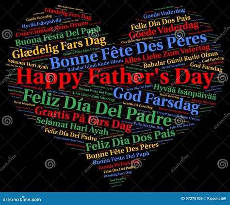 Happy Father`s Day in Different Languages Stock Illustration ...