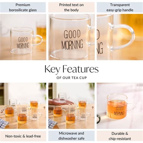 Good Morning Cup Set Of 6 130ml Online - Premium Tea Cup | Nestasia