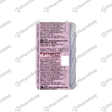 Pyrigesic 500 MG Tablet (15): Uses, Side Effects, Price & Dosage ...