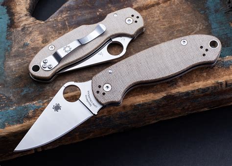 Spyderco: Para 3 - Brown Canvas Micarta - CPM CruWear - C223MPCW