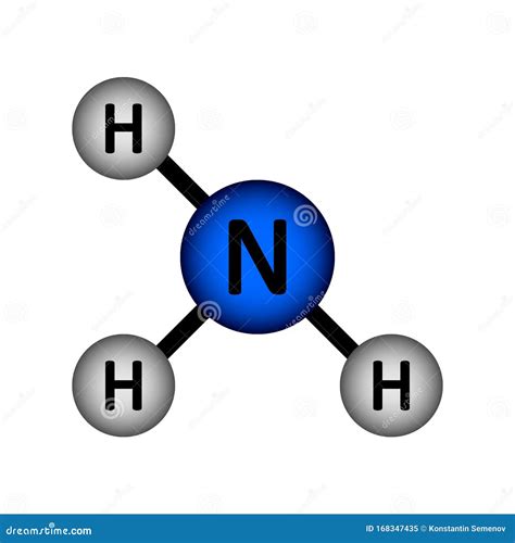 Ammonia NH3 Molecule. Skeletal Formula Stock Photography ...