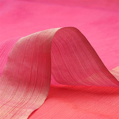 Buy (Pre-Cut 3.20 Mtr )Pink Ombre Dyed Chiffon Silk Fabric 20904-320/1 ...