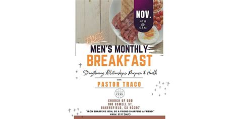 Mens Breakfast, Church of God, Bakersfield, 2 December 2023 | AllEvents