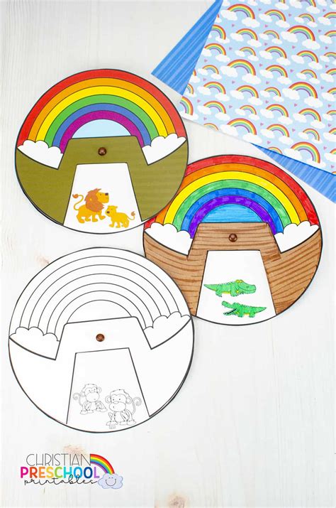 Noah's Ark Printable Craft Web Noah’s Ark Craft Spinner For Kids.