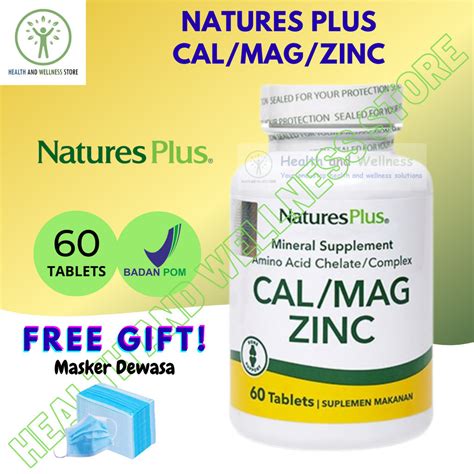 Jual Natures Plus Cal Mag Zinc 60 Tablets Cal/Mag/Zinc Calcium ...