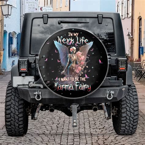 Karma Fairy Skull Skeleton Rose Automotive Spare Tire Cover – Aljaira
