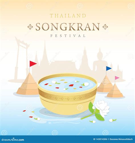 Songkran Festival Water Splash of Thailand, Thai Traditional Design ...