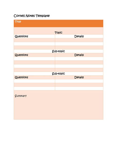 37 Cornell Notes Templates & Examples [Word, Excel, PDF] ᐅ