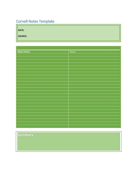 36 Cornell Notes Templates & Examples [Word, PDF] - Template Lab