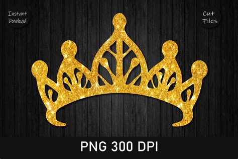 Princess Crown Gold Glitter Clipart Graphic by Rizu Designs · Creative ...