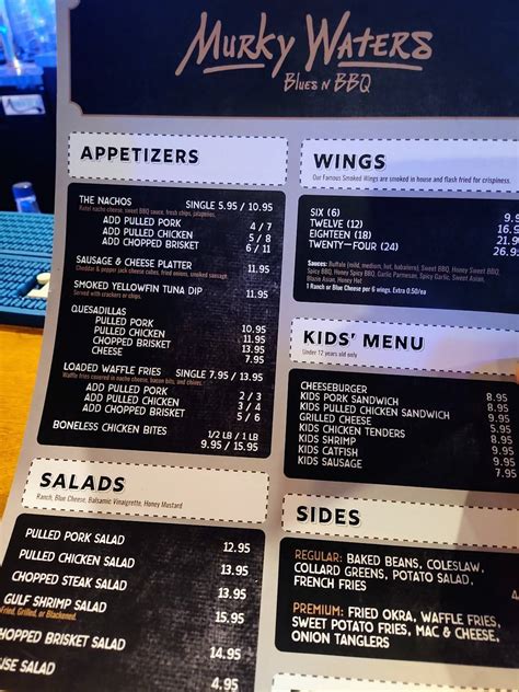 Menu at Murky Waters BBQ - Gulfport, Gulfport