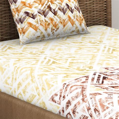 Buy SPACES Geostance Brown Printed Cotton Super Soft Single Bedsheet ...