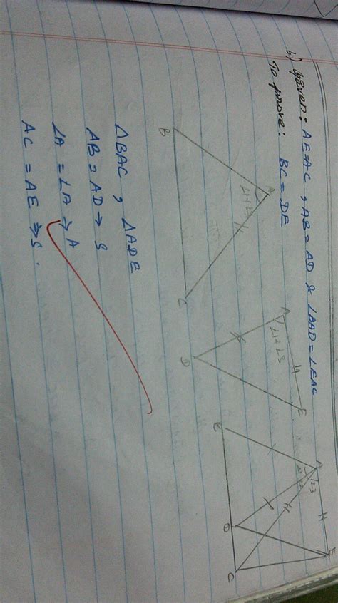 [Expert Answer] "Question 6 In the given figure, AC = AE, AB = AD and ∠ ...