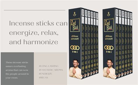 Zed Black 3 –in-1 Premium Incense Sticks for Everyday Use Long Lasting ...