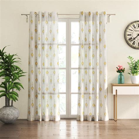 Buy Chanderi Set of 2 Printed Sheer Door Curtains from Home Centre at ...