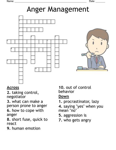 Anger Management Crossword - WordMint