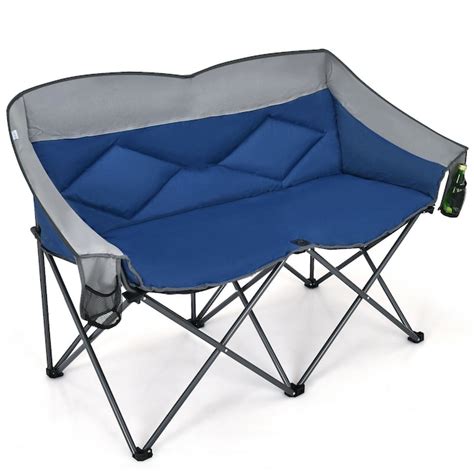 WELLFOR Polyester Blue Folding Tailgate Chair (Carrying Strap/Handle ...