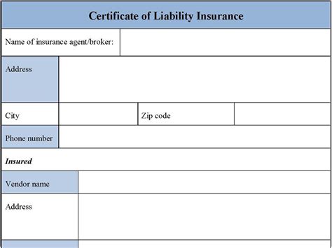 Liability Insurance Form 的图像结果