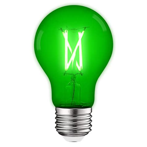 Luxrite A19 LED Bulb, 4.5W=60W, E26 Base, Indoor/Outdoor, Green, UL ...