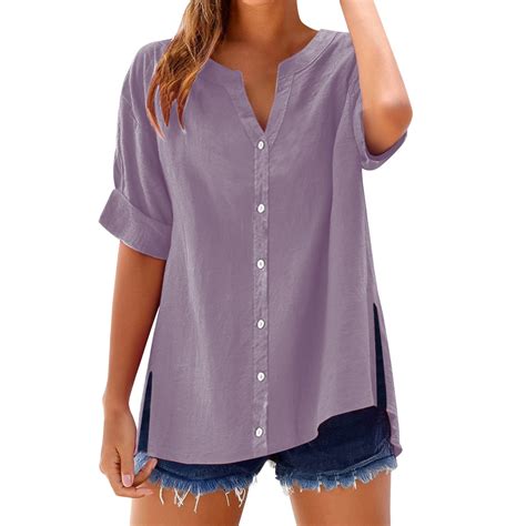 Gauze Shirts for Women Summer! Comdrip Loose Shirt Top Stand Solid ...
