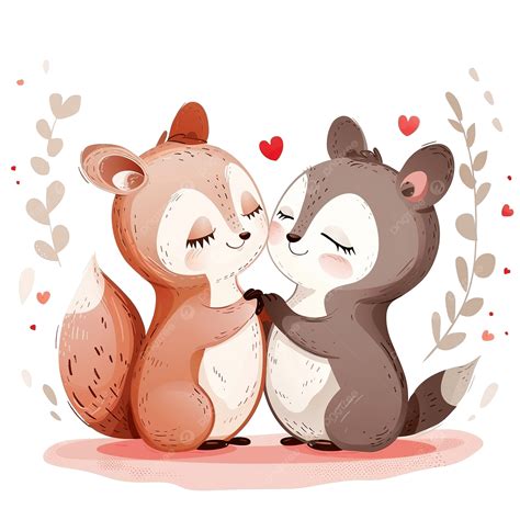 Cute Couple Animals In Love, Animals, Love, Couple PNG Transparent ...