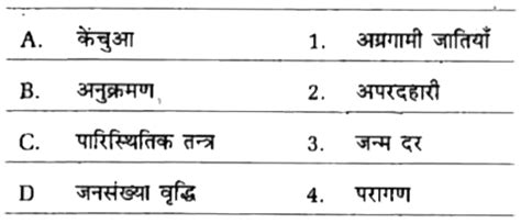 निम्नलिखित को सुमेलित कीजिये और सही विकल्प चुनिए।