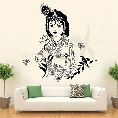 PICKYPOMP 110 cm Lord Shree Krishna Self Adhesive Sticker Price in ...