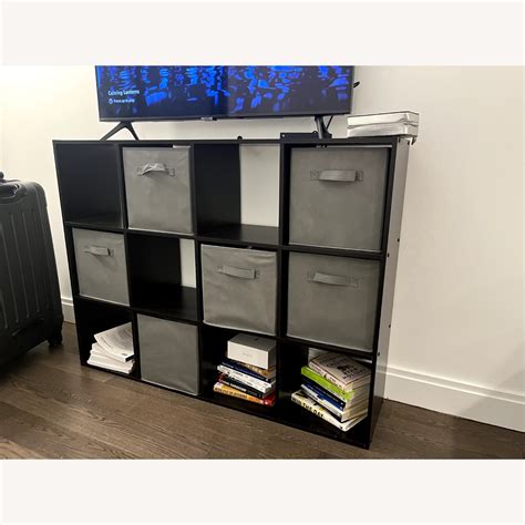 Target 9 Cube Organizer with 6 Grey Cube Bins - AptDeco