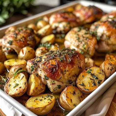 Crispy 1-Pan Herb Roasted Chicken with Potatoes - Irresistible!