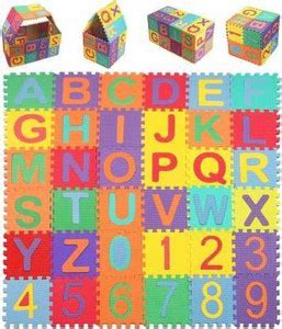 Maadi Learn ABC & Numbers Building Blocks Mini Puzzles Mat for Kids ...