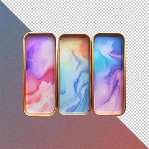 Abstract colorful panels in gold frames | Premium AI-generated PSD