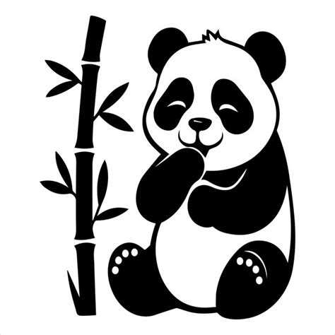 A panda bear sits next to a bamboo stick | Premium AI-generated vector